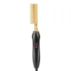 Experience Luxury Styling with Flat Iron Heated Hotcombs hot comb - Gold black
