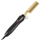 Experience Luxury Styling with Flat Iron Heated Hotcombs hot comb - Gold black