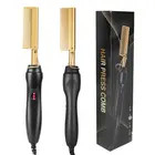 Experience Luxury Styling with Flat Iron Heated Hotcombs hot comb - Gold black