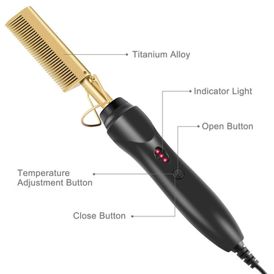 Curlin Private Label Fast Hair Straightener Pressing Electric Hot Comb - ABS Metal