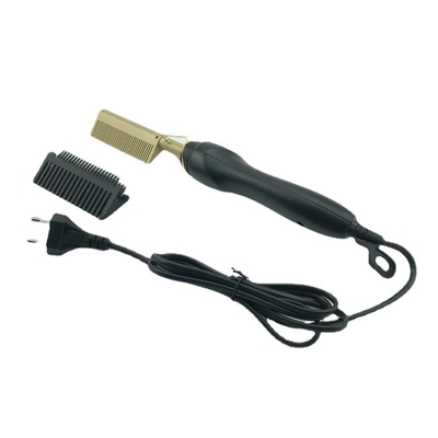 Heat Resistant Styling 80-210 Degrees Flat Iron Heated Hotcombs with Gold Black