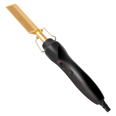 Experience Luxury Styling with Flat Iron Heated Hotcombs hot comb - Gold black
