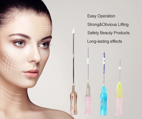 Korea material face lifting suture cog 4d ultra v line pcl thread with cannula 18g